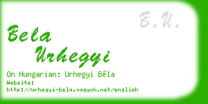 bela urhegyi business card